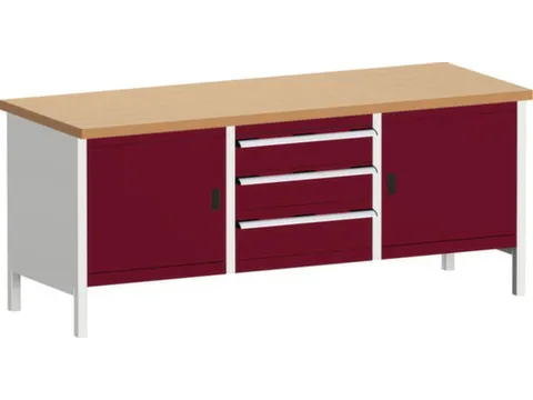 werkbank met opbergruimte,HxBxD 840x2000x750mm,beukenblad