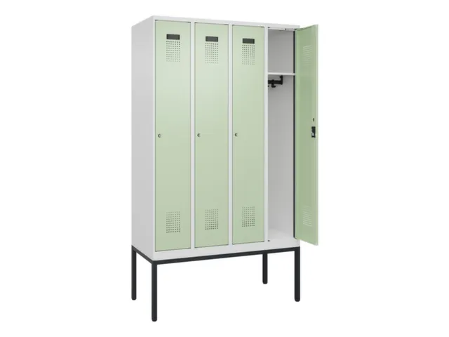 locker,HxBxD 2120x1200x500mm,4vak,vak B 300mm,cil.-slot,voetonderstel