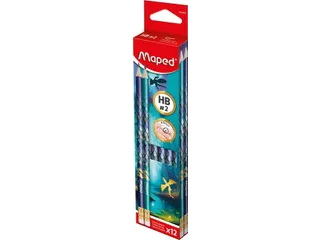 Grafietpotlood Maped Dragon HB met gum set à 12 stuks assorti - 1