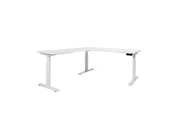 Elektrisch Hoekbureau Dextro Plus 180x160cm Frame Wit Blad Krijtwit