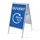 Stoepbord A1 complete set met print 'Ouvert 24h/24 7j/7' Blauw