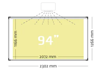Projectiebord 126x231cm 16:9 mat wit Extraflat finger touch - 2