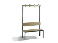 omkleedbank,HxLxD 1710x1000x407mm,HPL eiken-sereno,frame staal RAL7021