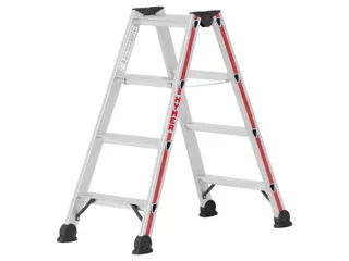 trapladder,beide zijden,2x4treden,Stand H 0,42m,balk L 1,03m,aluminium - 2