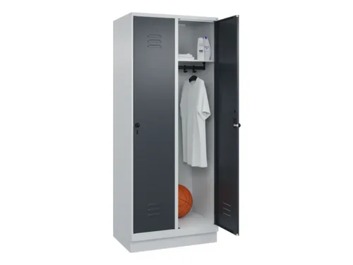 locker,HxBxD 1950x800x500mm,2vak,vak B 400mm,draaigrendel,sokkel