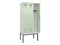 locker,HxBxD 2120x900x500mm,3vak,vak B 300mm,cil.-slot,voetonderstel