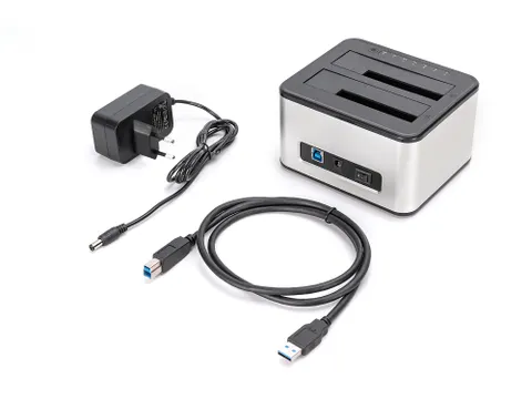 Station d'accueil Digitus USB 3.0 double SATA pour disques durs 2,5 in