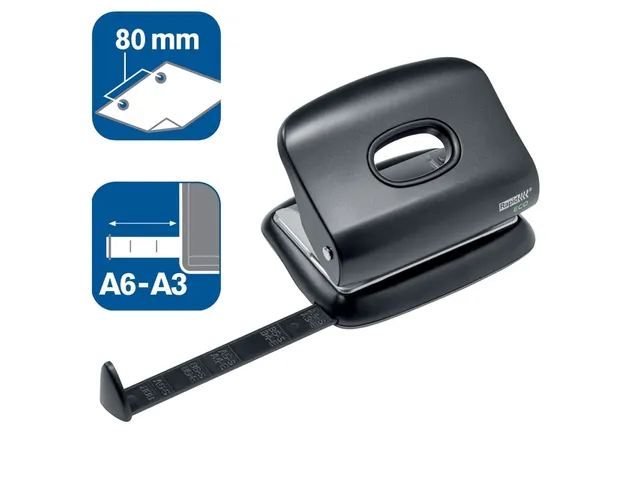 Perforator Rapid Eco 2-gaats 20vel zwart