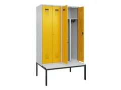 PBM-locker met bank,HxBxD 2120x1200x815mm,4vak,vak B 300mm