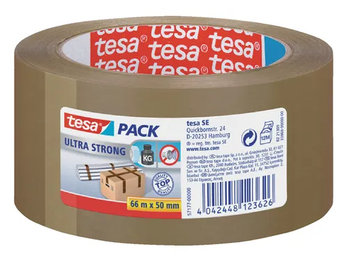 Verpakkingstape Tesapack Ultra Strong 50mmx66m bruin PVC