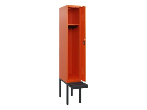 locker met bank,HxBxD 1950x300x815mm,1vak,vak B 300mm,cilinderslot