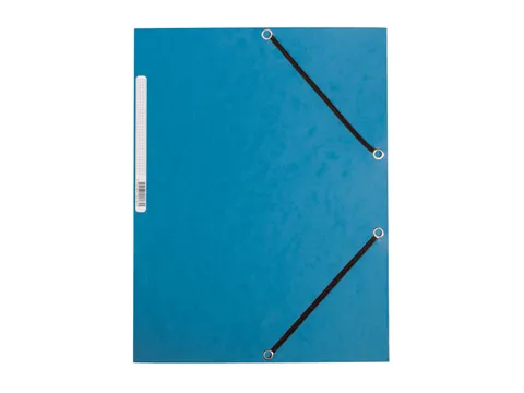 Elastomap A4 Met 3 Kleppen Karton Blauw Voor 200 Vel Pak 10 Stuks