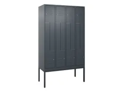 Z-garderobekast,HxBxD 2120x1200x500mm,vak B 150/300mm,cil.-slot
