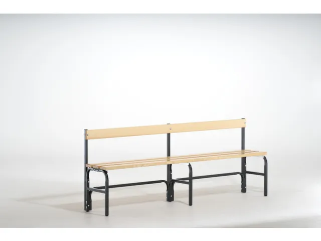 omkleedbank,HxLxD 770x2000x375mm,houten lijst,frame staal RAL7016