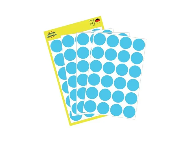 Etiket Avery Zweckform 3005 Rond Ø18mm Blauw 96 Stuks