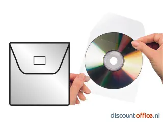 Cd/dvd hoes 3L 127x127mm met klep zelfklevend transparant 10stuks - 2