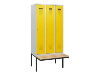 locker met bank,HxBxD 1950x900x815mm,3vak,vak B 300mm,cilinderslot - 1