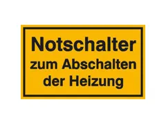 aanwijzingsbord,Noodschakelaar voor het uitschakelen van de verwarming