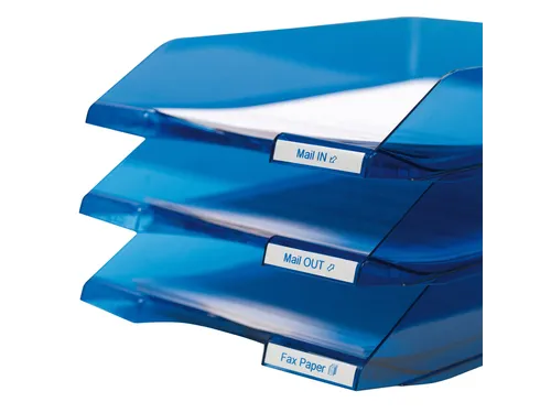 Labeltape Dymo LabelManager D1 polyester 9mm blauw op wit