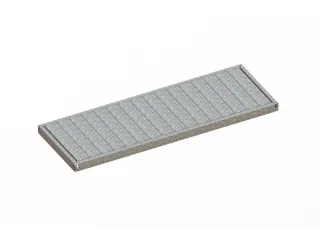 legbord van plaatstaal,v. breedvakstelling,BxD 1700x600mm,vakl. 500kg - 1