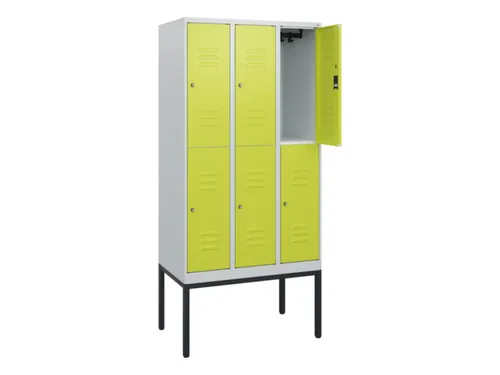 dubbeldekse locker,HxBxD 1950x900x500mm,3x2vak.,vak B 300mm,cil.-slot