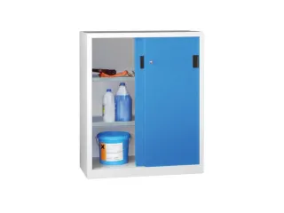 schuifdeurkast,HxBxD 1200x1000x600mm,RAL7035,front RAL5012 - 2