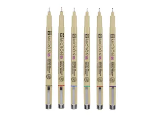 Fineliner Sakura Pigma Micron 05 basic set 6 kleuren - 5