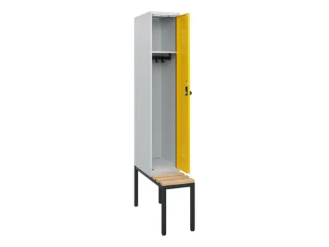 locker met bank,HxBxD 1950x300x815mm,1vak,vak B 300mm,draaigrendel