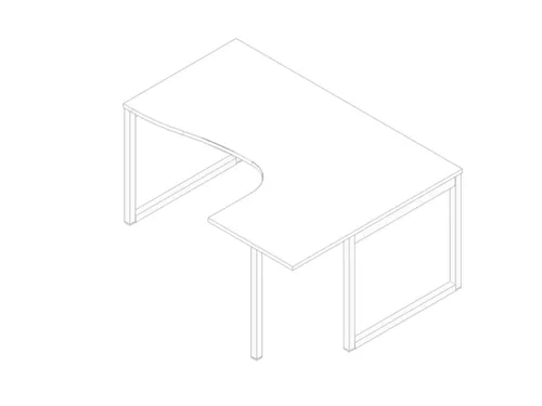 hoek-bureau,HxBxD 730x1600x1200mm,blad wit,verdieping rechts