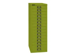 kantoor-ladekast HxBxD 860x279x380mm 15 laden romp + front groen staal