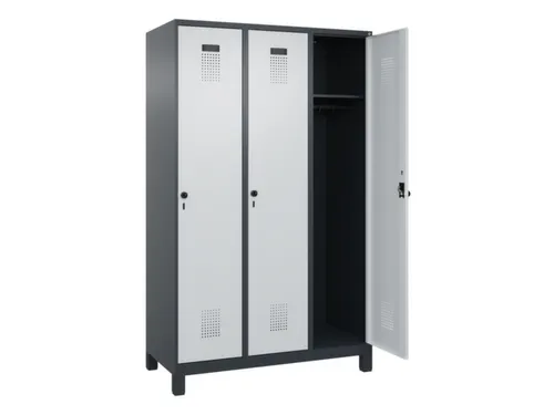 locker,HxBxD 1950x1200x500mm,3vak,vak B 400mm,draaigrendel,voeten