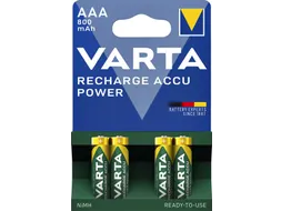 Batterij oplaadbaar Varta 4xAAA 800mAh ready2use