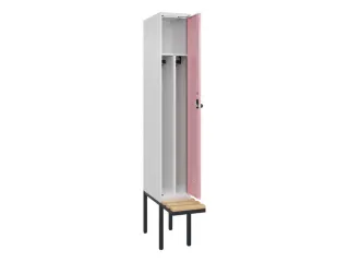 locker met bank,voor scheiding van kleding,HxBxD 2120x300x815mm,1vak - 1