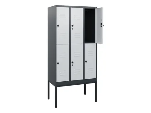 dubbeldekse locker,HxBxD 1950x900x500mm,3x2vak.,vak B 300mm