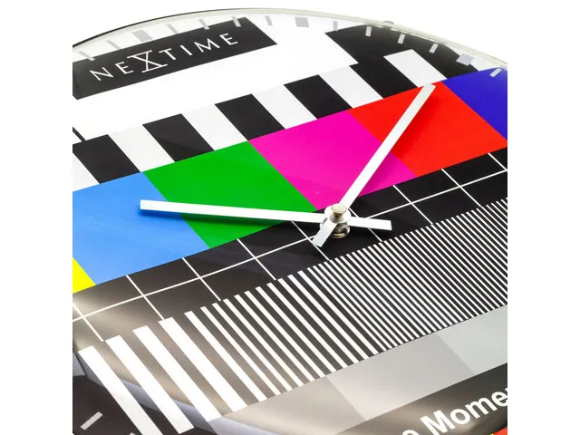 Wandklok Nextime Dia. 35cm Bol Glas Multi-color 'testpage Dome'
