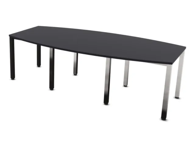 vergadertafel,HxBxD 740x2400x1200mm,vatvormig,CC-zwart