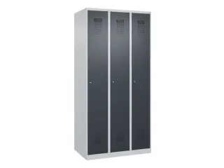 locker,HxBxD 1850x900x500mm,3vak,vak B 300mm,cil.-slot,staand op vloer - 3
