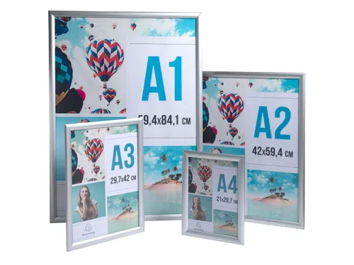 Wand poster lijst A3 aluminium/kristal