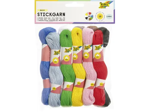 Borduurgaren Folia 10 strengen à 4m assorti