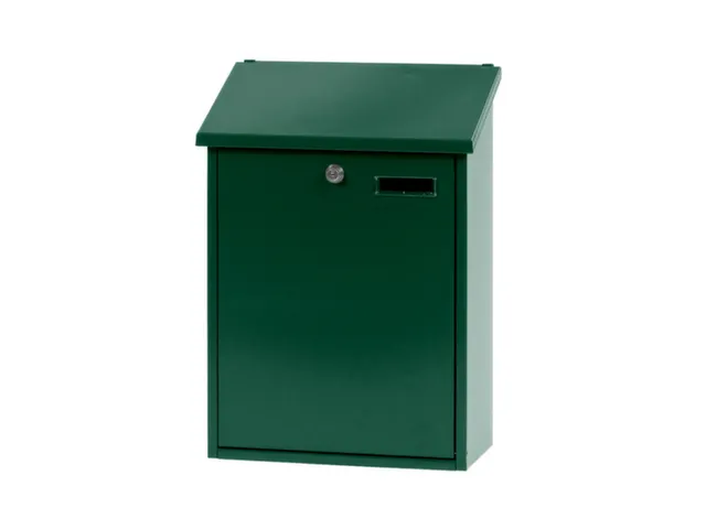 muurbrievenbus,groen,HxBxD 445x325x160mm,inworp boven,uitname voor