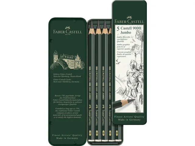 Potlood Faber-Castell 9000 Jumbo etui met 5 stuks