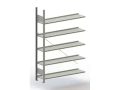 Inhaakstelling Aanbouwveld 1850x1256x336mm 5Legborden 80kg Ral7035