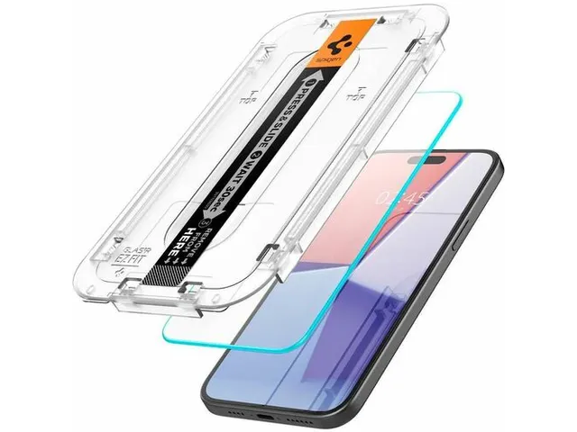 Spigen AGL06907 Schermbescherming iPhone 15 Glas.tR EZ Fit HD