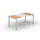 bureau HxBxD 750x1600x800mm blad oranje/wit rechthoekig 4-voeten wit