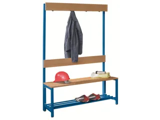 Omkleedbank LxB 1000x400mm Houten Latten Schoenenrek Haken Ral5010 - 2