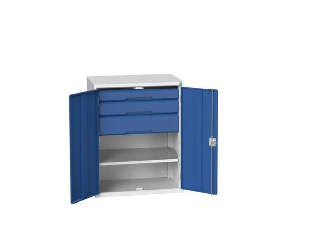 universele kast,HxBxD 1000x800x550mm,1xStalen bodem,3lade(n)