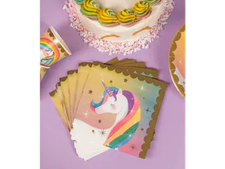 Unicorn servetten 16x16cm 16 stuks - 4