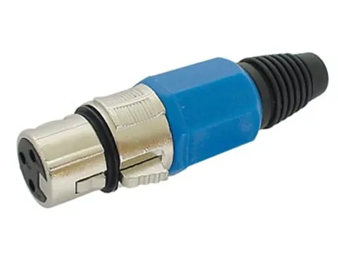 Vrouwelijke 3p Xlr Plug Vernikkeld Zwart