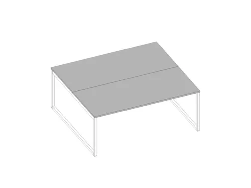 benchtafel,HxBxD 730x1800x1600mm,blad grijs,sledeframe wit