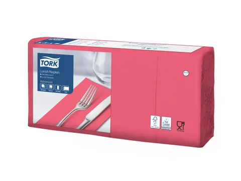 Tork 477417 Lunchservet Advanced Rood 33x33cm